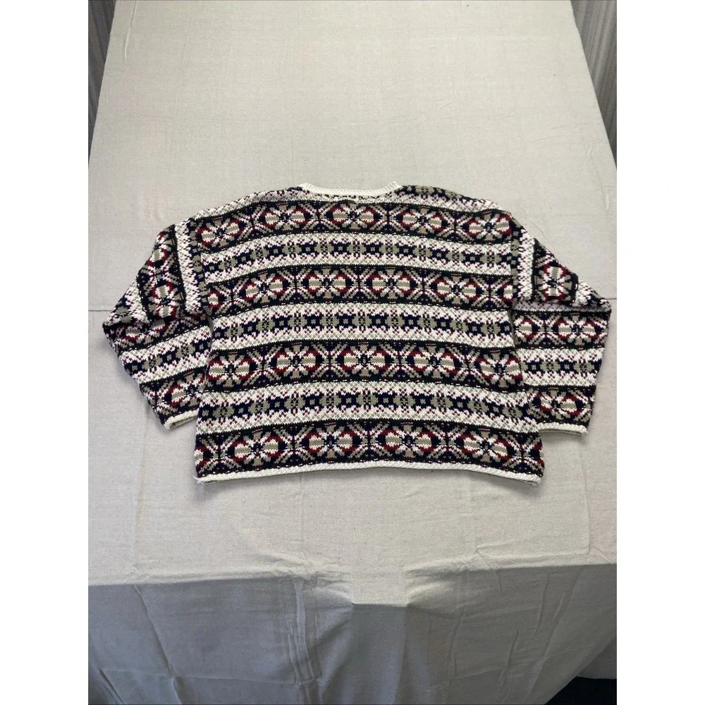 Vintage Eddie Bauer Sweater Womens L Striped Pullover‎ Fair Isle Crewneck 90s